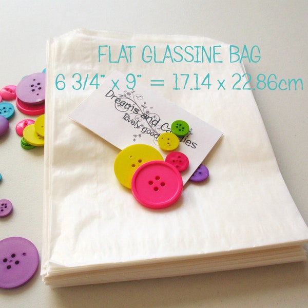 75 Glassine Bags Size 6 3/4x9" -Wedding Favor Bags -Candy Bags -Merchandise Packing Bags -Baby Shower Decor -Birthday Sweet Favor bags