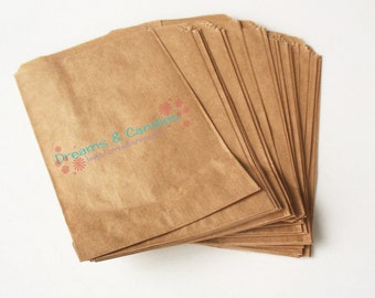 25 Kraft Paper Bags 5 x 7" -Small Kraft Bags -Candy Bags -Flat Kraft Bags -Decorative Paper Bags -Packing Paper Bags