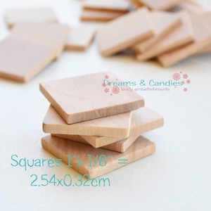 25 Unfinished Wooden Square 1" -Small Wooden Squares -Wooden Squares Supplies -Natural Wood Squares -Wood Squares Blanks