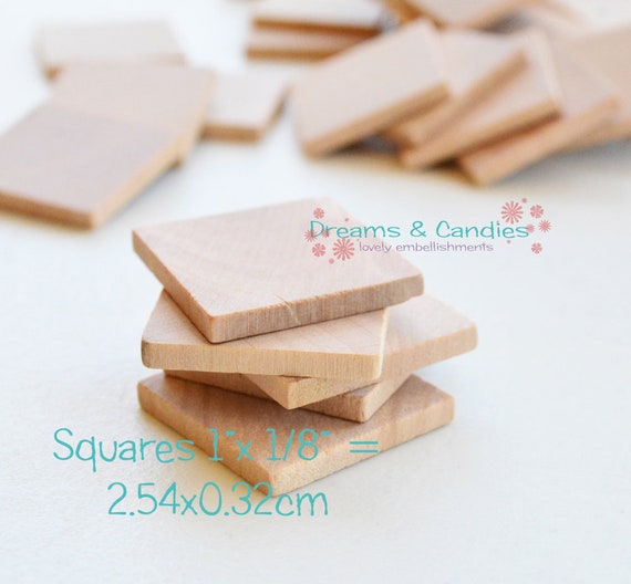 25 Unfinished Wooden Square 1 small Wooden Squares wooden Squares Supplies  natural Wood Squares wood Squares Blanks 