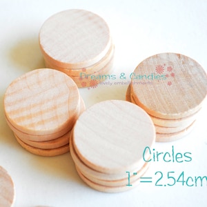 75 Unfinished Wooden Circles 1" -Small Wooden Circles -Wooden Circles Supplies -Natural Wood Circles -Wood Circles Beads