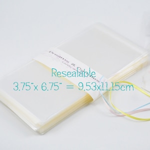 150 Resealable Cello Bags 3 3/4x6 3/4&quot; -Transparent Cello Bags -Self Adhesive Bags -Plastic Cellophane Sleeves -Clear Envelopes -Gift Favors