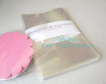 100- Sacchetti di cellophane trasparenti 4x6 - Sacchetti trasparenti - Sacchetti di cellophane per alimenti - Sacchetti di cellophane - Imballaggio di dolciumi - Sacchetti di caramelle - Bolsas de Celofan