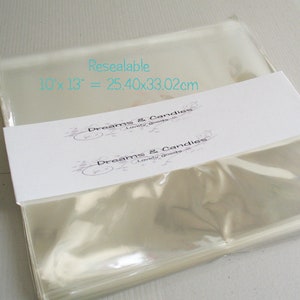 100 wiederverschließbare Clear Cello Bags 10x13&quot; -Transparente Cellobeutel -Selbstklebende Cellobeutel -Lebensmittelecht Cellotüten -Klare Cellobeutel