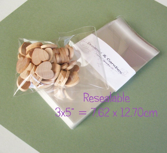 50 3 X 5 Resealable Clear Cello Bags transparent Cello Bags Etsy