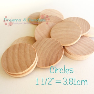 50 Unfinished Wooden Circles 1.50" -Small Wooden Circles -Wooden Circles Supplies -Natural Wood Circles -Wood Circles Beads