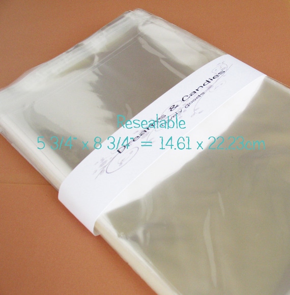 100 Resealable Cello Bags 5 3/4x8 3/4 transparent Bags self Adhesive  Plastic Bags candy Safe Cello Bags merchandise Packing Supplies 