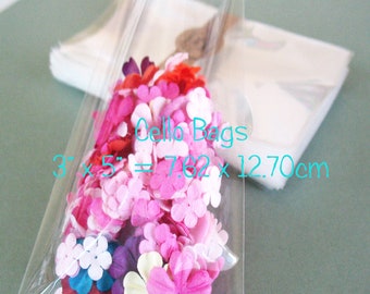 25 Clear Cello Bags 3x5" -Transparent Cello Bags -Food Safe Cello Bags -Small Cello Packing Bags -Candy Cellophane Bags