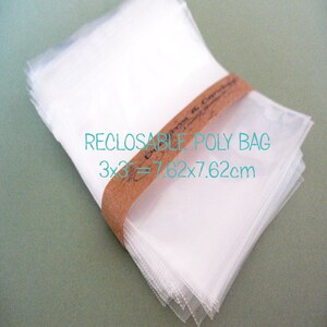 75 Clear Reclosable Poly Bags 3x3 plastic Zip Bags poly Bags With