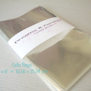 150 Clear Cello Bags 4x6 Transparent Cello Bags Food Safe Cello Bags Clear Cellophane Bags Favor Celofan Bags image 5