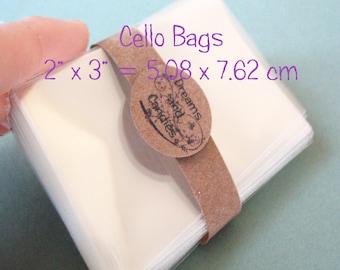 200 clear cello zakken 2x3 "-transparante cello zakken-voedselveilige cello zakken-heldere cellofaan zakken-Bolsas de Celofan-candy bags