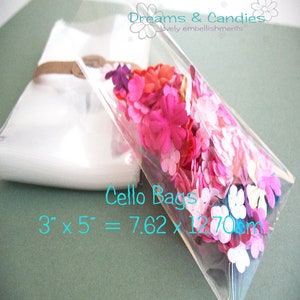 150 Klar cello Tüten 3x5&quot; -Transparente Cellobeutel -Lebensmittelecht Cello Beutel -Schokobeutel -Schmuckverpackung -Bolsas de celofan