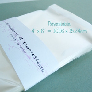 100 Resealable Clear Cello Bags 4x6&quot; -Transparent Cello Bags -Self Adhesive Cello Bags -Food Safe Cello Bags -Clear Cellophane Bags