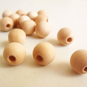 100 cuentas redondas de madera sin terminar de 1/2&quot; (12 mm) - Cuentas pequeñas para suministros de joyería - Regalos para hacer pulseras - Espaciadores para collares DIY - Decoración para álbumes de recortes