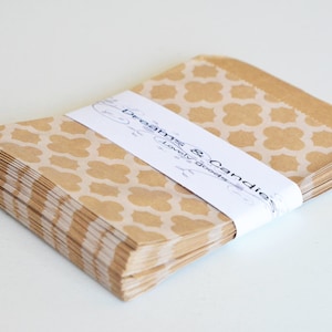 100 sacchetti di carta Kraft 4x5 3/8" - Bomboniere per matrimoni - Piccoli sacchetti regalo - Decorazioni per buffet di caramelle - Imballaggio di merci - Sacchetti per feste di dolcetti