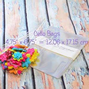 50 Open Top Cello Bags 4 3/4x6 3/4&quot; -Transparent Bags -Candy Packing -Plastic Cellophane Sleeves -Photo Clear Envelopes -Gift Favor Bags