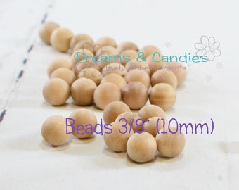 25 Unfinished Round Wooden Balls 3/8" (10mm) NO Hole -Wooden Beads -Unfinished Wooden Balls -Small Round Beads -Small Wooden Balls