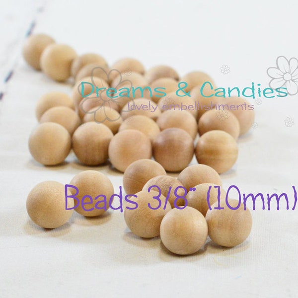 25 Unfinished Round Wooden Balls 3/8" (10mm) NO Hole -Wooden Beads -Unfinished Wooden Balls -Small Round Beads -Small Wooden Balls