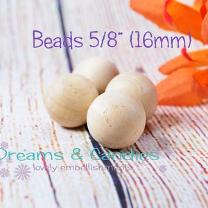 100 Unfinished Round Wooden Balls 5/8&quot; (16mm) NO Hole -Wooden Beads -Unfinished Wooden Balls -Small Round Beads -Small Wooden Balls