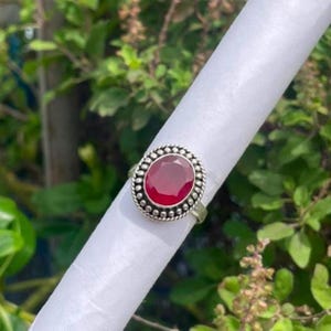 Handmade 925 Sterling Silver Ruby Ring| Vintage Styled Jewelry| Gift For Her