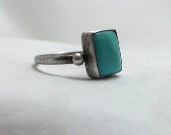 Modern Turquoise Sterling Silver Dot Ring