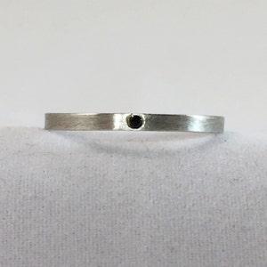 Black Diamond Ring, Sterling Silver Diamond Rind, Stacking Ring, Wedding Band