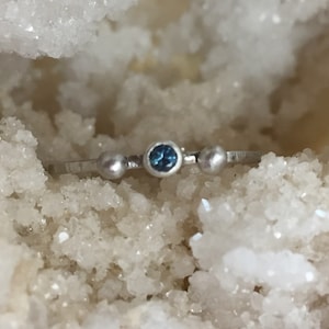 Natural Blue Sapphire Sterling Silver Ring, Stacking Ring, Sapphire Engagement Ring, Promise Ring
