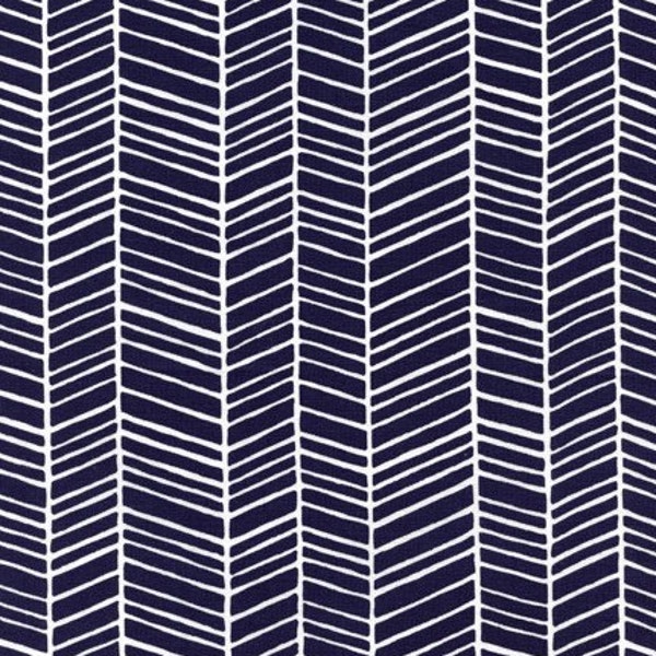 Herringbone in Lake, Dark Blue, Modern Meadow, Joel Dewberry for Westminster Fabrics, Half Yard, 1/2 Yard