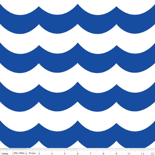 Chevron Wave in Blue, Maritime Modern Fabric, Riley Blake Designs, Marin Sutton, One Yard