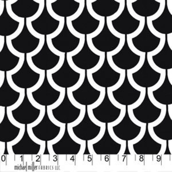 END OF BOLT, 12 inches, Billow in Black Fabric, Bekko, Home Decor Fabric, Trenna Travis for Michael Miller Fabrics