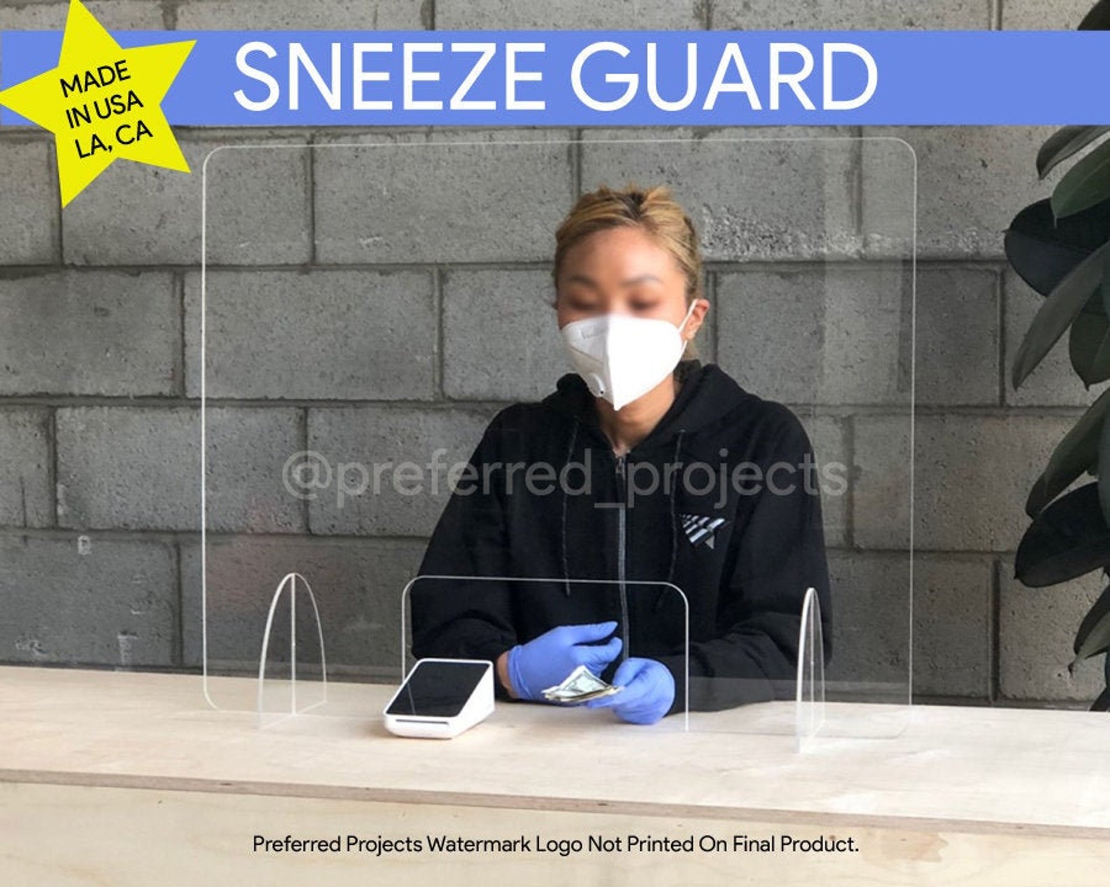 Counter Sneeze Guard Mask Acrylic Shield. Face Mask Screen Etsy