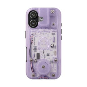 Ghost Phone Lavender Jelly Effect Phone Case - Y2K Retro Clear Kawaii Halloween Tech Cover