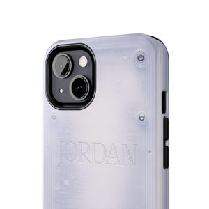 Anpassat textskal med tufft telefonskal - Plastpräglad effekt Minimalistisk Y2K-design