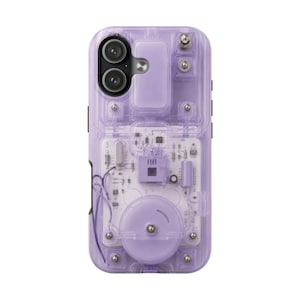 Girly Lavender Purple Jelly Effect Phone Case - Y2K Retro Clear Kawaii Tech Cover