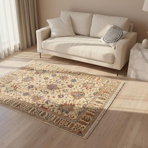 Handmade Khurjin Rug 5x7 Ft, Tribal Patchwork Wool Carpet, Geometric Boho Area Rug