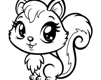 Esquilo fofo em SVG e PNG: Design minimalista para recorte em Cricut e Silhouette