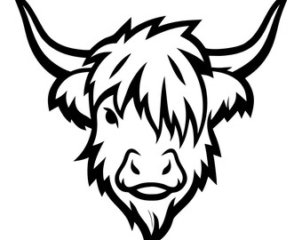 SVG e PNG de vaca das Terras Altas: Design minimalista para recorte em Cricut e Silhouette.