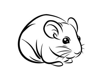 Hamster SVG PNG: Design minimalista para recorte em Cricut e Silhouette