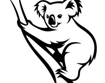 Coala em uma árvore SVG PNG: Design minimalista para recorte em Cricut e Silhouette