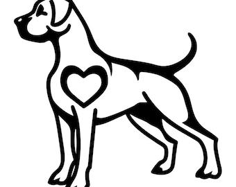 Cachorro com Coração SVG PNG: Design minimalista para recorte em Cricut e Silhouette