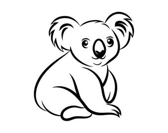 Koala SVG PNG: Design minimalista para recorte em Cricut e Silhouette
