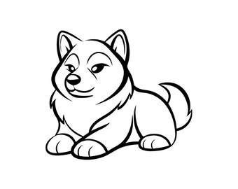 Husky SVG PNG: Design minimalista para recorte em Cricut e Silhouette