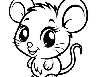 SVG e PNG de Ratinho Fofo: Design minimalista para recorte em Cricut e Silhouette