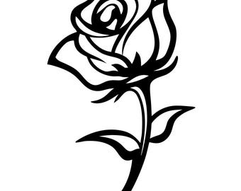 Rosa SVG PNG: Design minimalista para recorte em Cricut e Silhouette