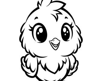Galinha fofa em SVG e PNG: Design minimalista para recorte em Cricut e Silhouette.