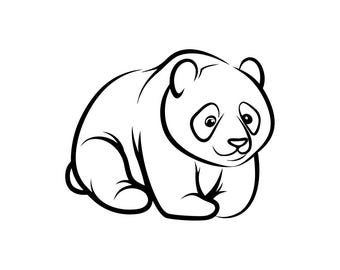 Panda SVG PNG: Design minimalista para recorte em Cricut e Silhouette