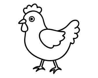 Hen Svg Png: Minimalist Cut Design For Cricut Silhouette