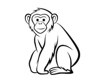 Macaco SVG PNG: Design minimalista para recorte em Cricut e Silhouette