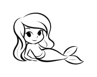 Sereia em SVG e PNG: Design minimalista para recorte em Cricut e Silhouette