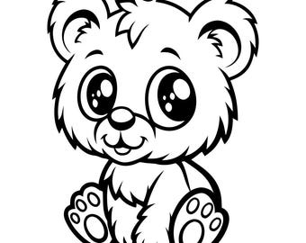 Ursinho de pelúcia fofo em SVG e PNG: Design minimalista para recorte em Cricut e Silhouette.